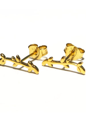 gold olive branch studs