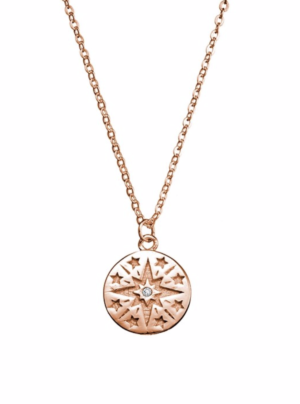 Star necklace with small cubic zirconia in rose gold