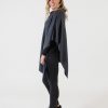 cashmere poncho in charcoal grey