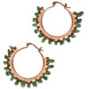 gold earrings with small jade stones