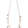 rose gold necklace with small freshwater pearls
