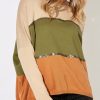 striped knit in beige, green and orange with sequin bands