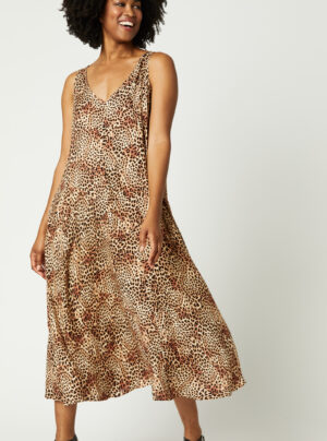 Maxi dress in cheetah print