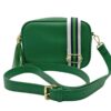 Green bag with coloured strap