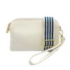 Small purse cross body bag with fabric strap and wristlet