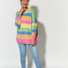 brightly coloured striped knit
