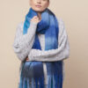 blue checked winter scarf