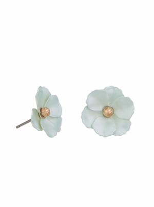 cherry blossom studs in pale blue
