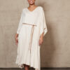 One size stretchy tunic dress in off white