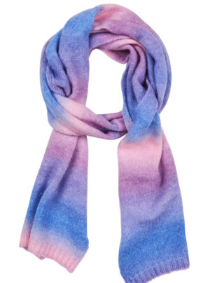 Long scarf in blues, purples and pinks