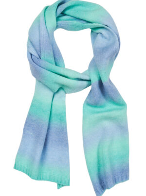 winter scarf in blues and greens