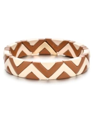 cream and brown pattern bracelet