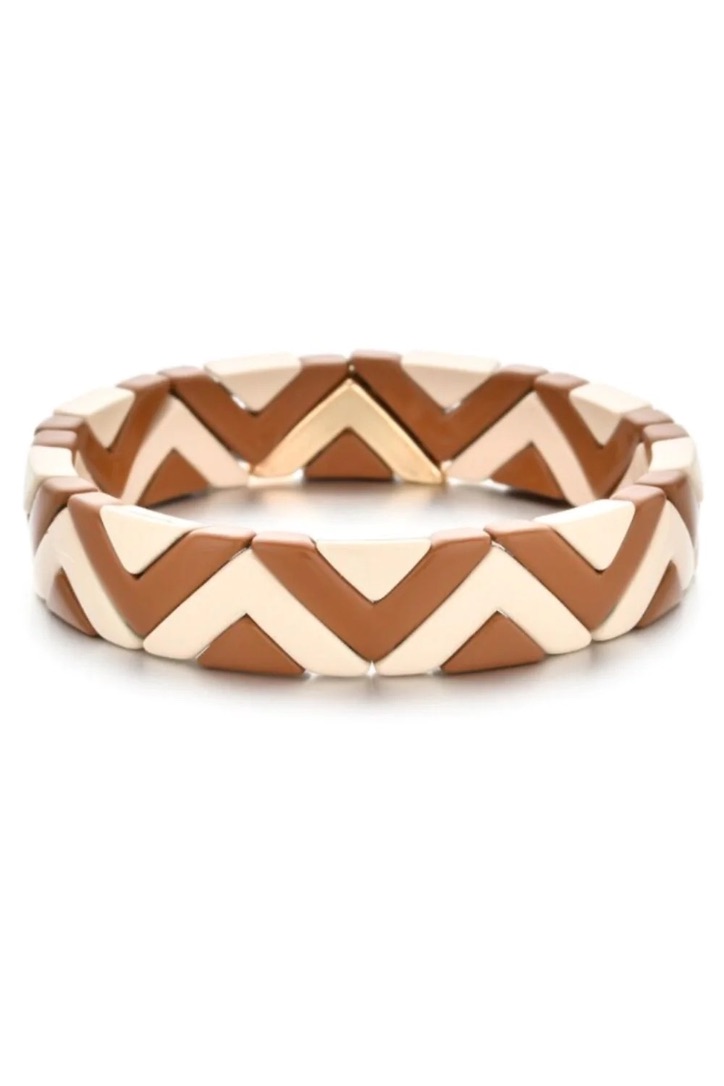 cream and brown pattern bracelet